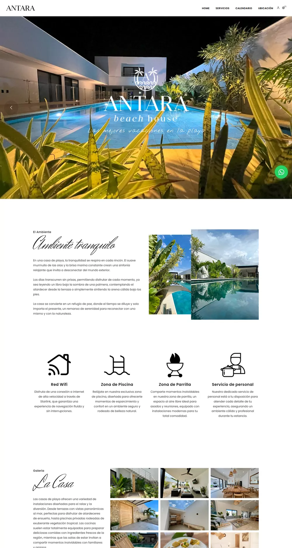 Sitio web de Antara Beach