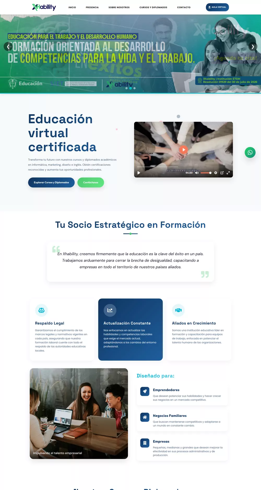 Sitio web de XHability
